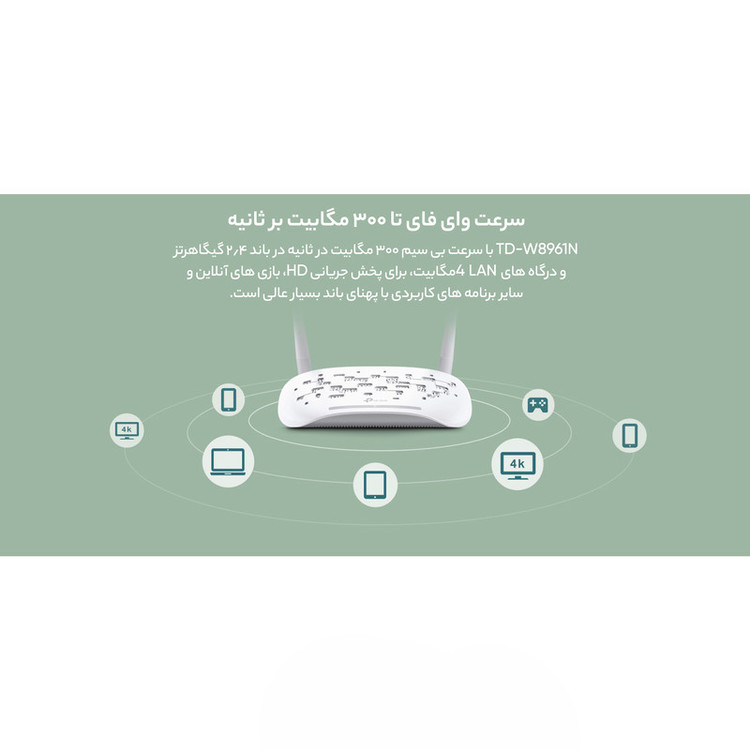 مودم روتر بیسیم ADSL2 Plus تی پی-لینک مدل W8961N