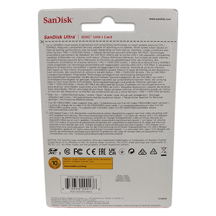 کارت حافظه SDXC سن دیسک مدل Ultra کلاس 10 استاندارد UHS-I U1 سرعت 100MBps ظرفیت 64 گیگابایت