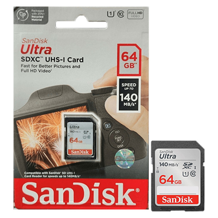 کارت حافظه SDXC سن دیسک مدل Ultra کلاس 10 استاندارد UHS-I U1 سرعت 100MBps ظرفیت 64 گیگابایت