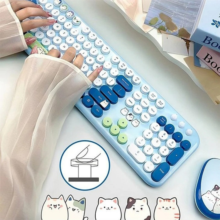 کیبورد و ماوس مافی مدل Silly Cat