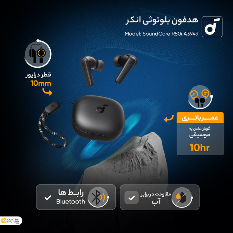 ایرپاد هدفون بلوتوثی انکر مدل SoundCore R50i A3949