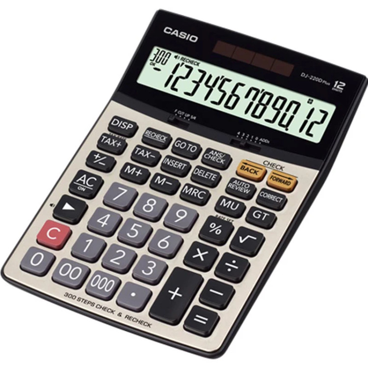 ماشین حساب DJ-220D Plus رومیزی فروشگاهی (اپن باکس) بدون جعبه 14رقم