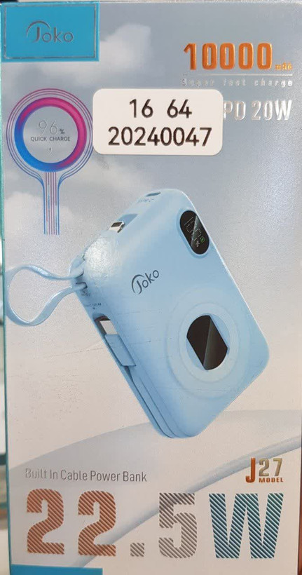 پاوربانک 10000میلی آمپر 22.5 وات جوکو کانفلون PD20W مدل J27