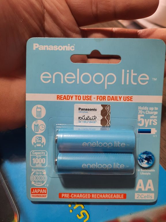 باتری قلمی قابل شارژ پاناسونیک مدل Eneloop Lite بسته 2 عددی