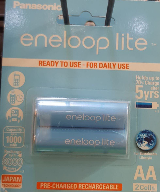 باتری قلمی قابل شارژ پاناسونیک مدل Eneloop Lite بسته 2 عددی