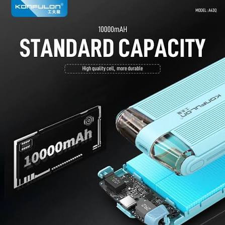 پاوربانک 10000میلی آمپر 22.5 وات کانفلون PD20W مدل A43Q