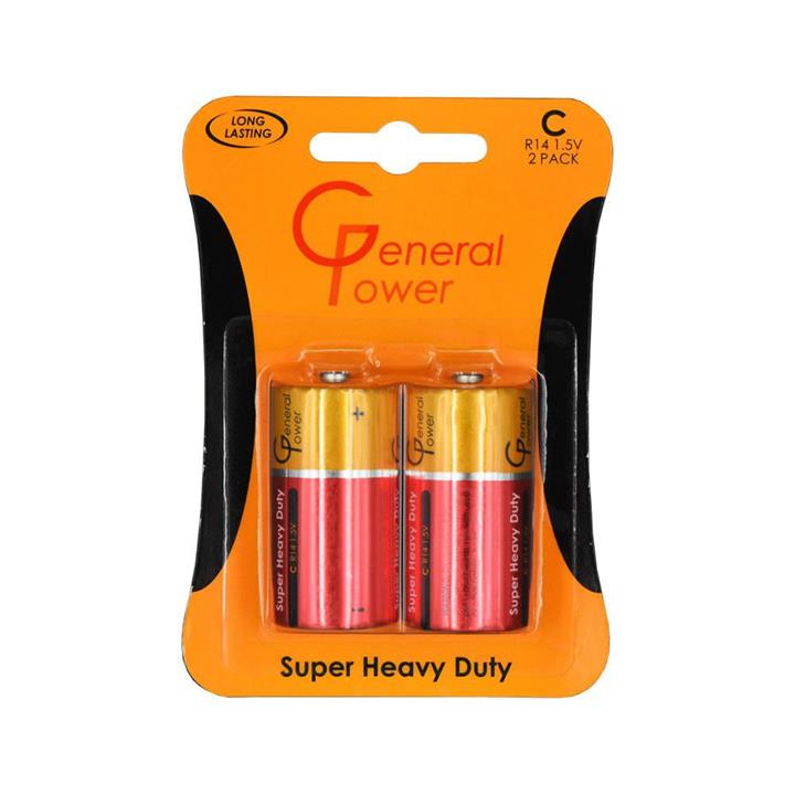باطری متوسط (سایز C) برند General Power بسته 2 عددی