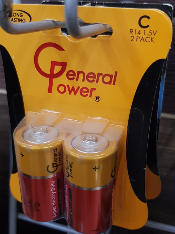 باطری متوسط (سایز C) برند General Power بسته 2 عددی