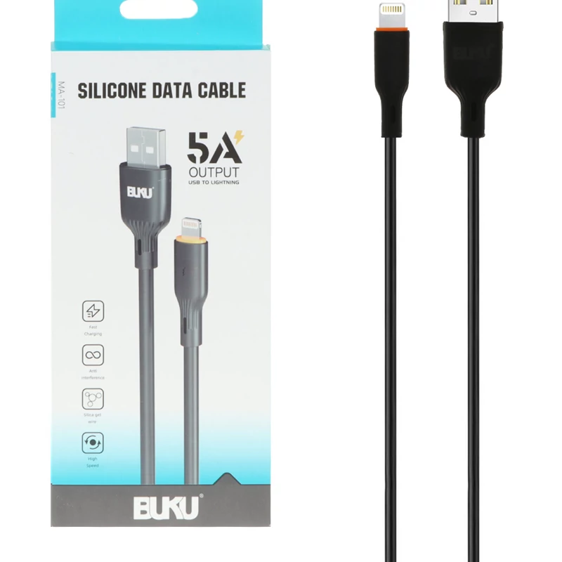 کابل شارژ فست آیفون BUKU مدل MA-101 - مشکی
