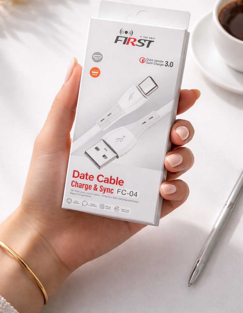 کابل شارژ تایپ سی First مدل FC-04