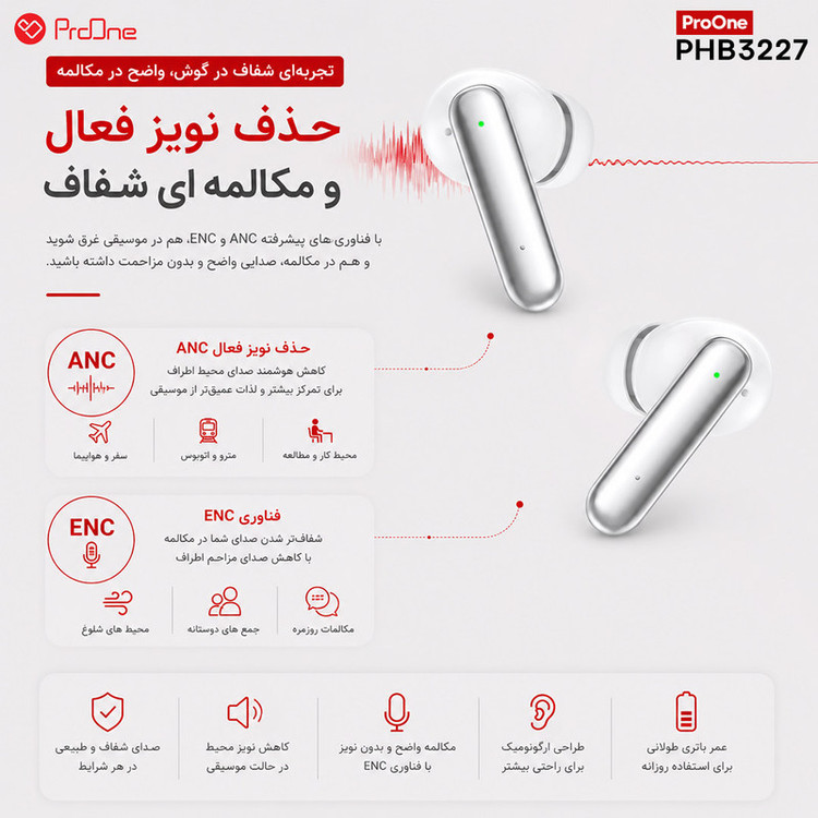 ایرپاد هدفون بلوتوثی پرووان مدل PHB3227