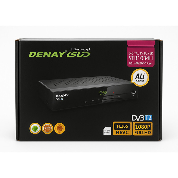 گیرنده دیجیتال دنای مدل STB1034H با ریموت کنترل