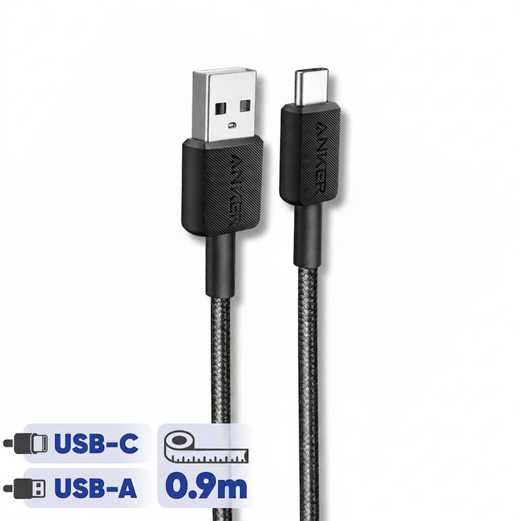 کابل شارژ USB به USB-C انکر مدل 322/A81H5 طول 0.9 متر
