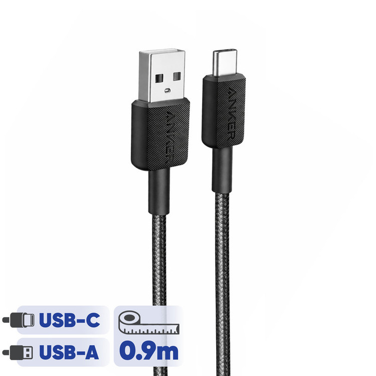 کابل شارژ USB به USB-C انکر مدل 322/A81H5 طول 0.9 متر