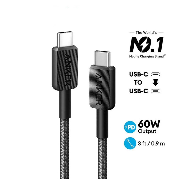 کابل شارژ USB-C به USB-C انکر مدل A81F5H11 طول 0.9 متر