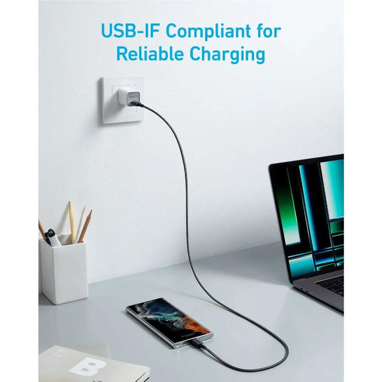 کابل شارژ USB-C به USB-C انکر مدل A81F5H11 طول 0.9 متر