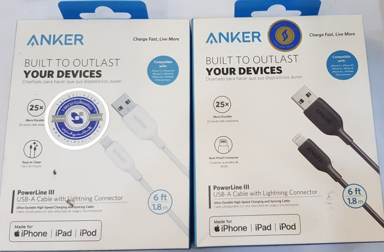10 عدد کابل شارژر اپل انکر Anker مدل A8813 طول 1.8 متر اصلی - (فروش عمده 10 عددی)