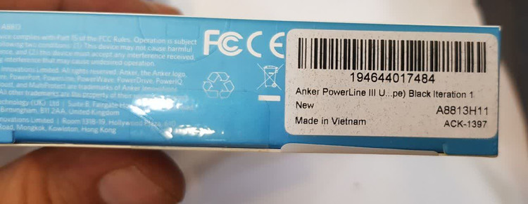 کابل شارژر اپل (USB به لایتنینگ) انکر مدل A8813 طول 1.8 متر