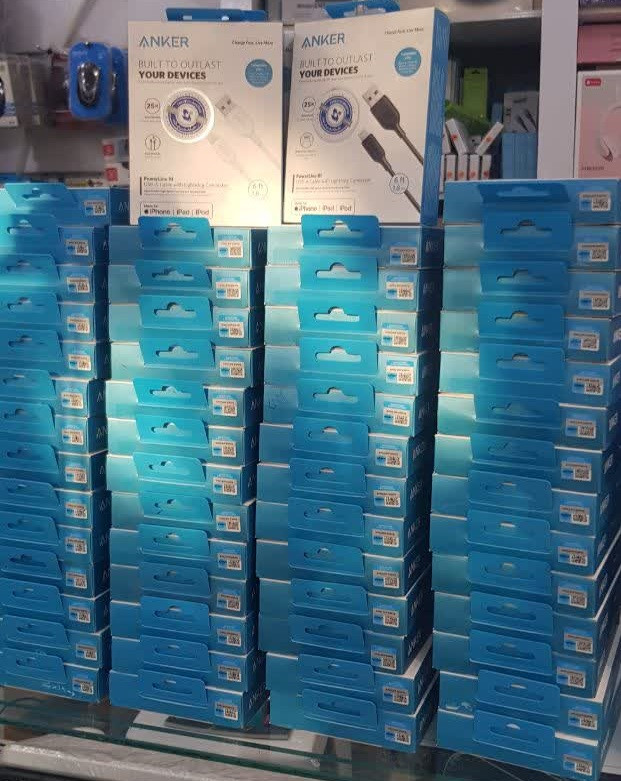 10 عدد کابل شارژر اپل انکر Anker مدل A8813 طول 1.8 متر اصلی - (فروش عمده 10 عددی)