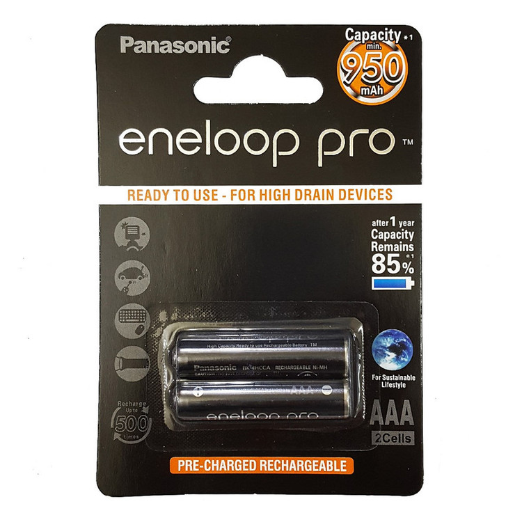 باتری نیم قلمی قابل شارژ پاناسونیک مدل Eneloop Pro ظرفیت ۹۵۰ میلی آمپر ساعت بسته ۲ عددی